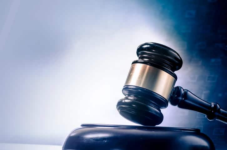 Gavel with Blue Background